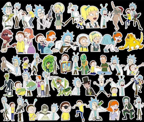 Наклейки Рик и Морти