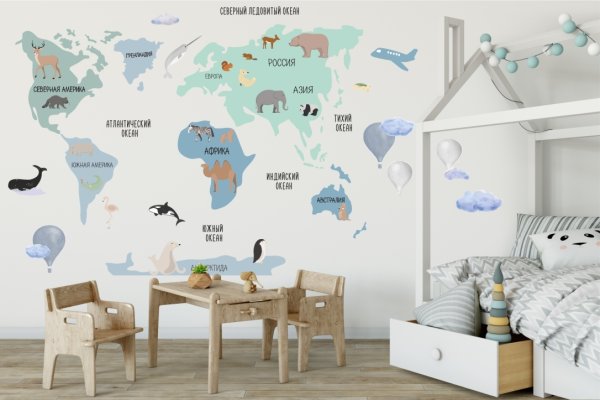 Интерьерная наклейка на стену карта