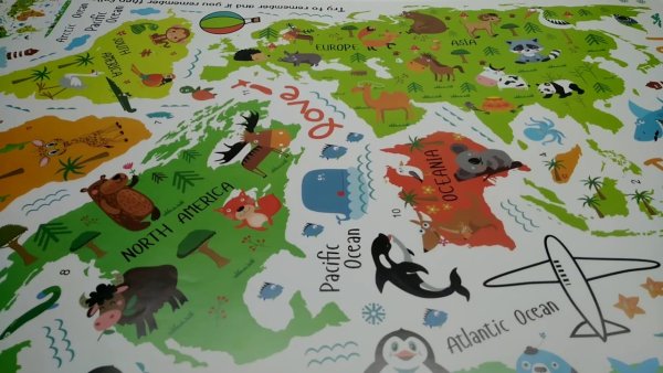 Детские карты мира на стену