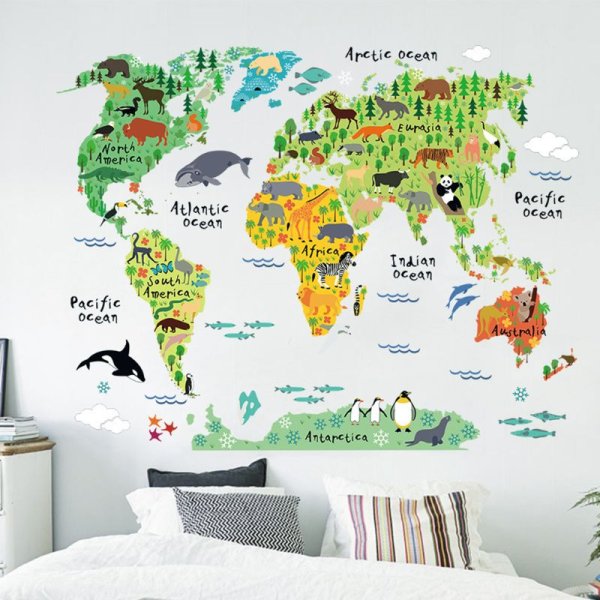 Наклейка на стену карта