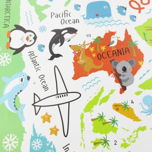 Наклейка на стену карта мира детская