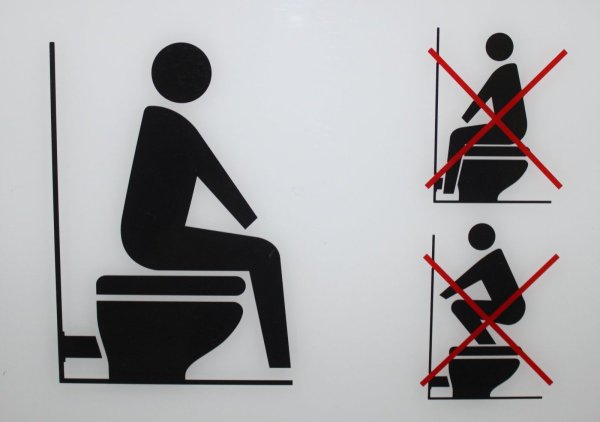 Запрещающие таблички в туалете