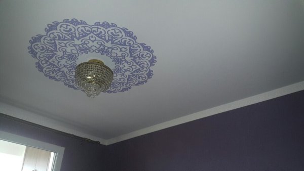 Узор на потолке вокруг люстры