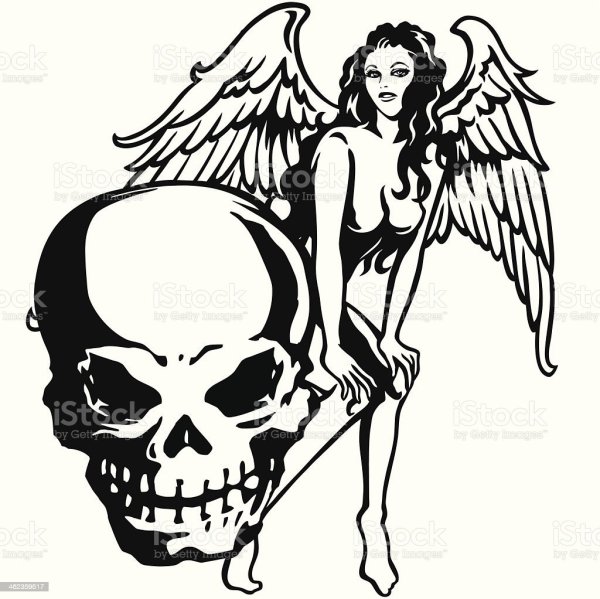 Ангел и демон наклейка на авто