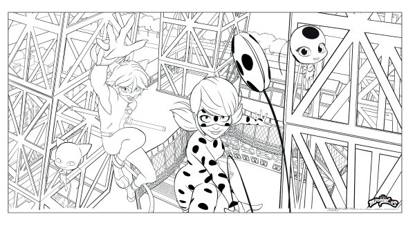 Раскраски Маринетт и Адриан