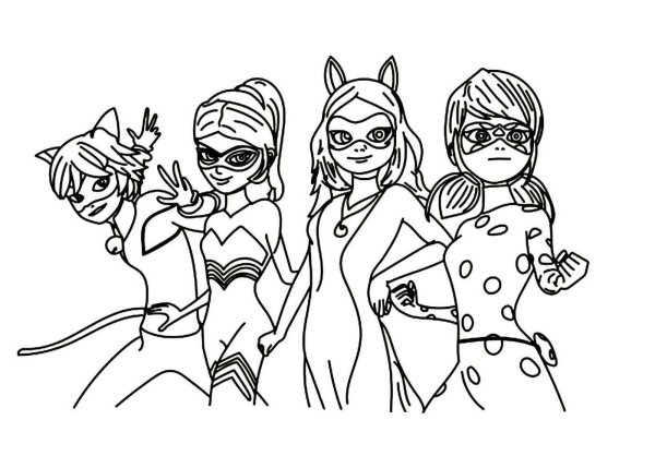 Раскраски для девочек леди баг