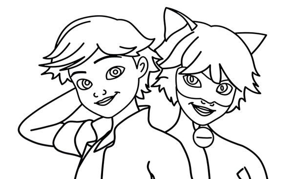 Раскраски леди баг и супер кот КВАМИ