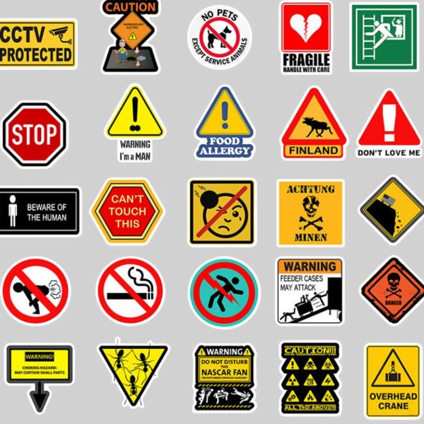 Наклейки предупреждающие электр