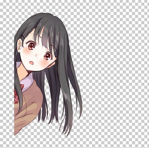 Аниме девушка выглядывает