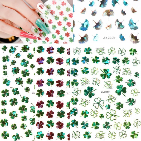 Наклейки на ногти Клевер