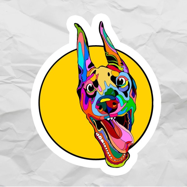 Доберман наклейка на авто