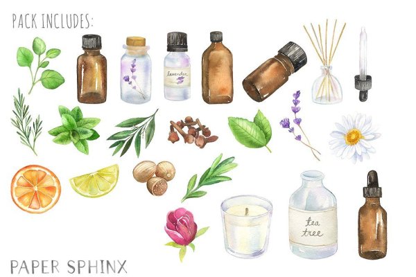 Иллюстрации про эфирные масла