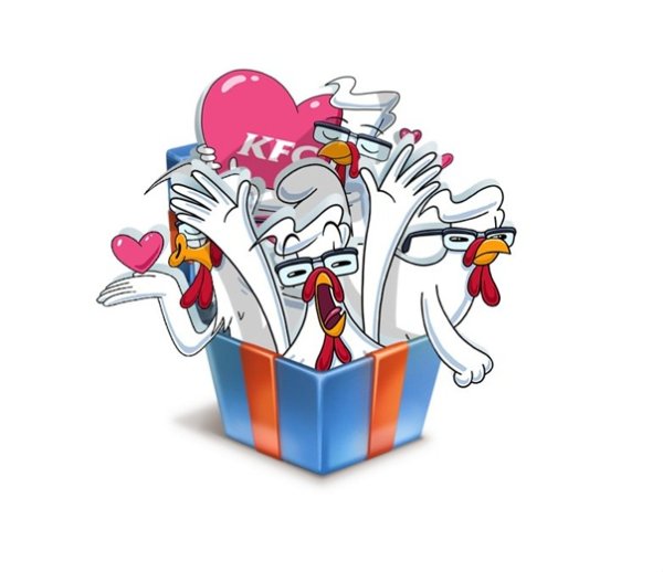 Стикеры КФС петух