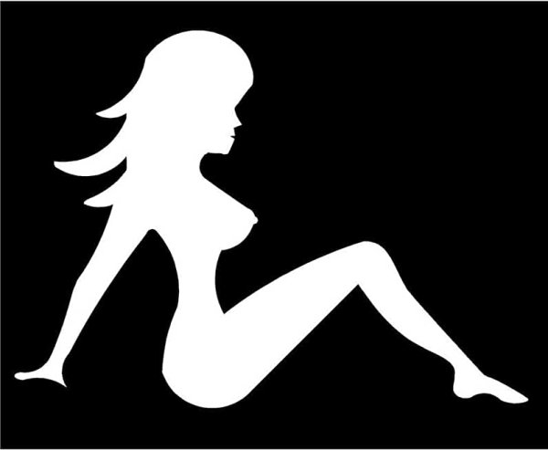 Наклейка голой девицы