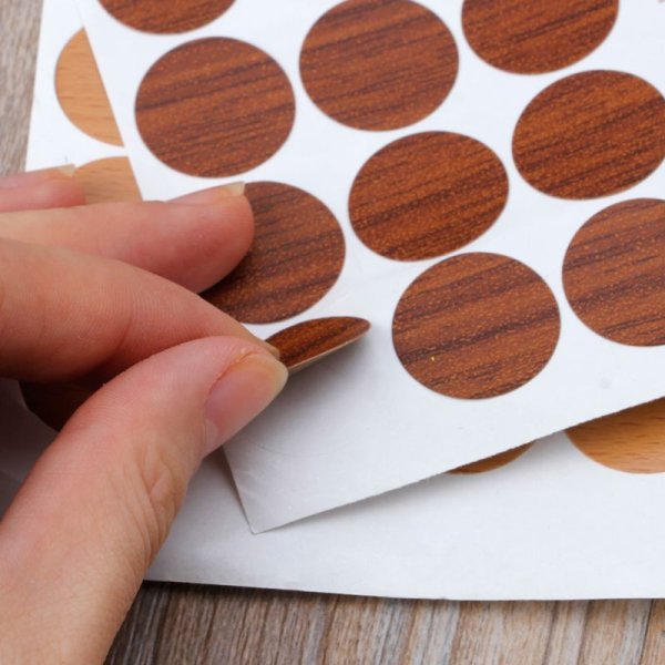 Заглушка самоклейка 14 мм дуб (50 шт)