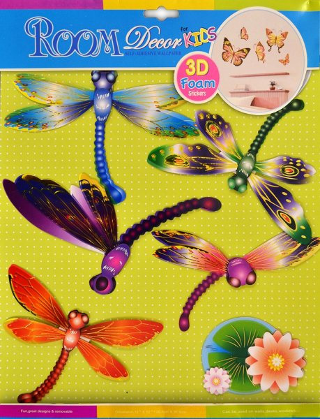 Наклейка Стрекоза объемная