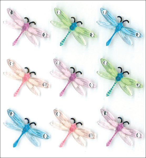 Наклейка Стрекоза объемная