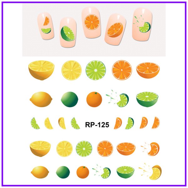 Маникюр с наклейками апельсин