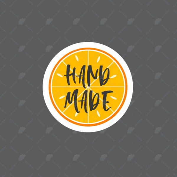 Этикетка апельсиновая круглая