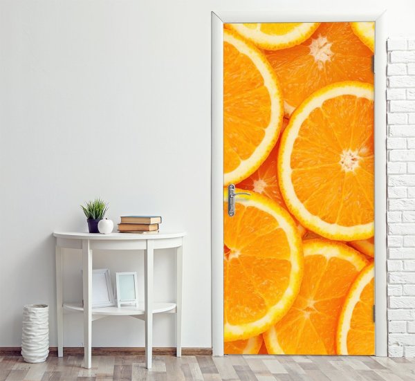 Наклейка на холодильник апельсины