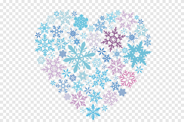 Сердечко из снежинок