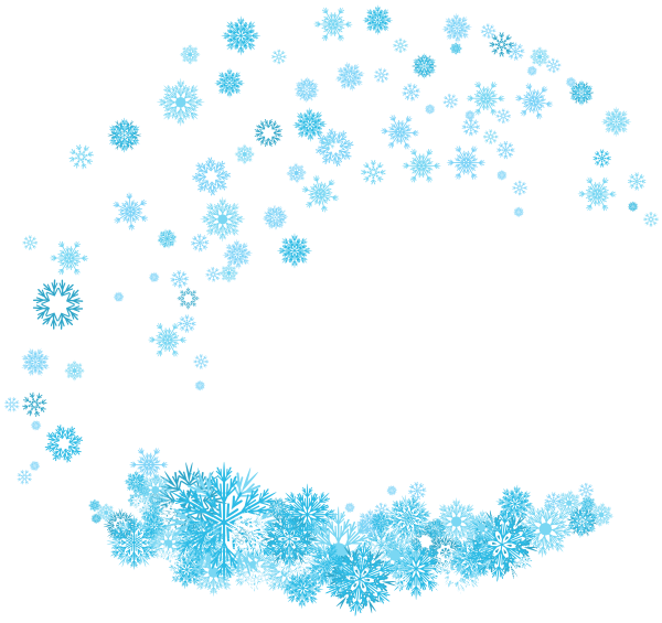 Россыпь снежинок на прозрачном фоне