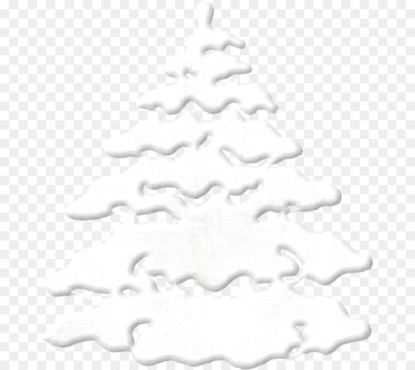 Белая елка на прозрачном фоне