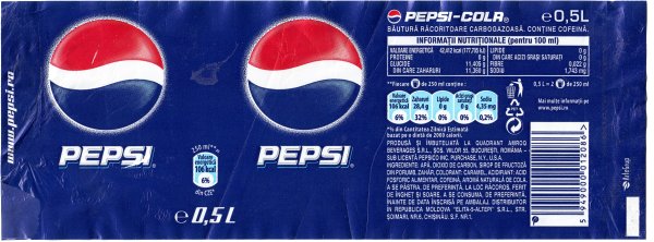 Этикетка пепси
