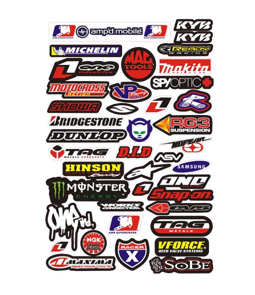 Набор наклеек мото