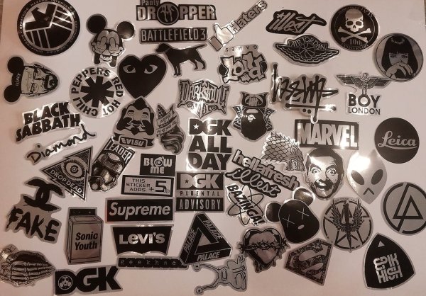 Наклейки из фольгированной бумаги