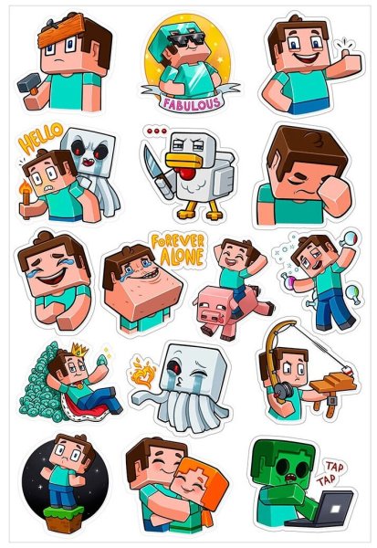 Стикеры с МАЙНКРАФТОМ