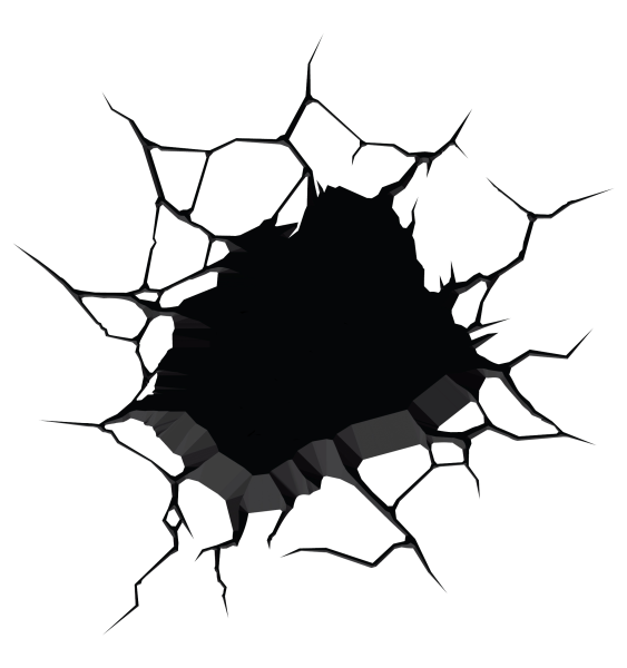 Дыра в стене без фона