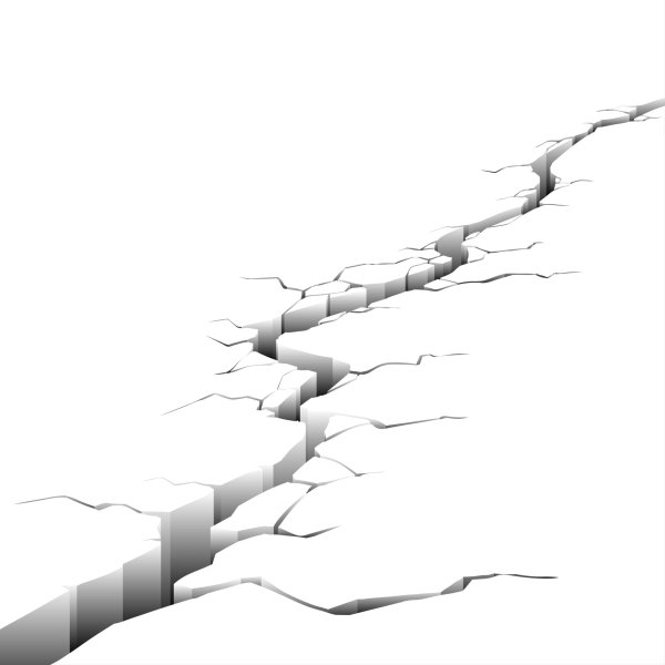 Разлом стены на прозрачном фоне
