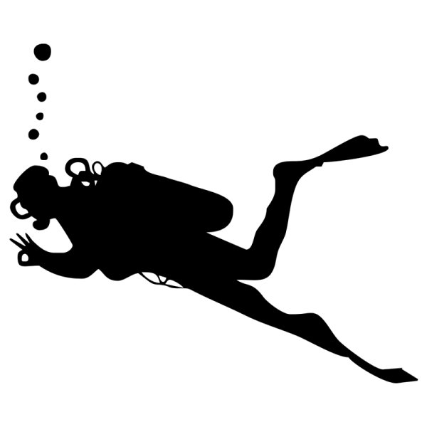 Аквалангист трафарет