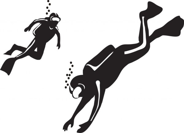 Дайвер силуэт