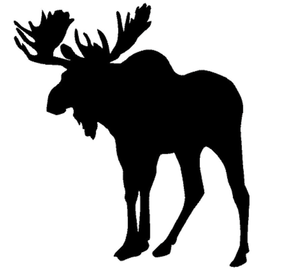 Черная наклейка Лось