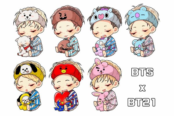 Наклейки БТС персонажи