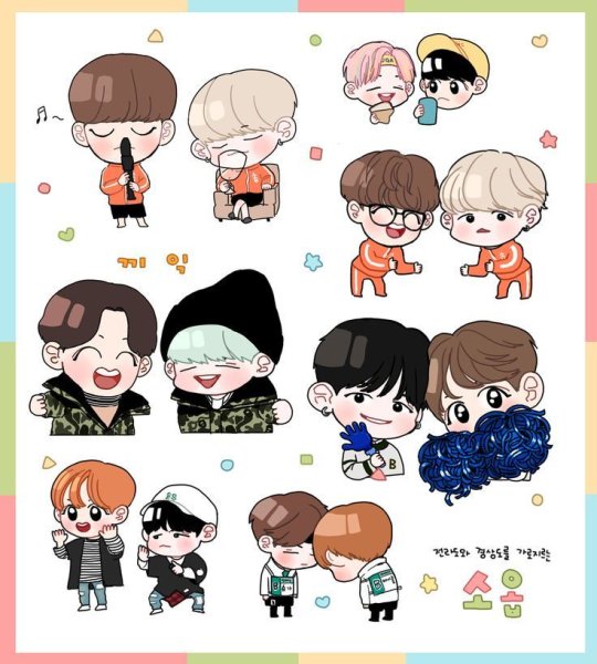 Стикеры BTS Чиби