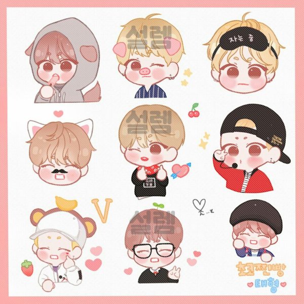 Милые наклейки БТС