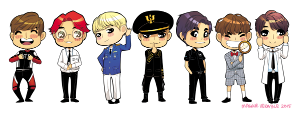 Группа БТС мультяшные