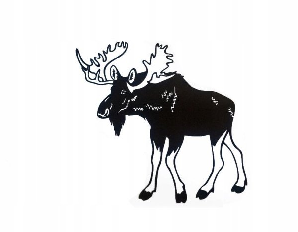 Желтая наклейка на машину с лосем