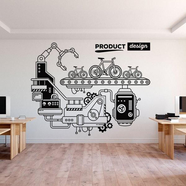 Стикеры на стене в офисе