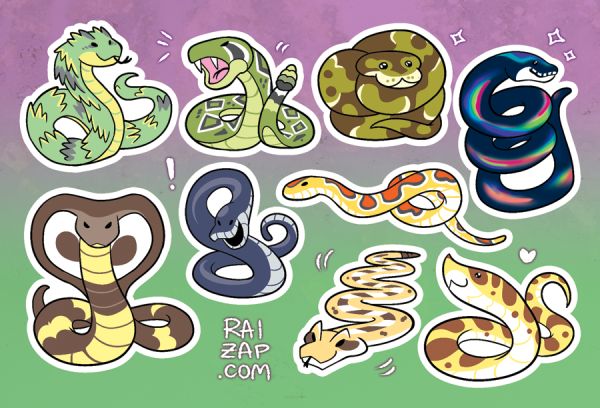 Наклейки со змеями