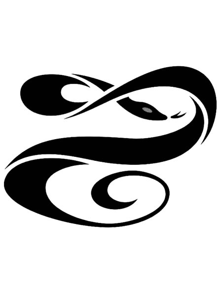 Трафарет змеи для тату