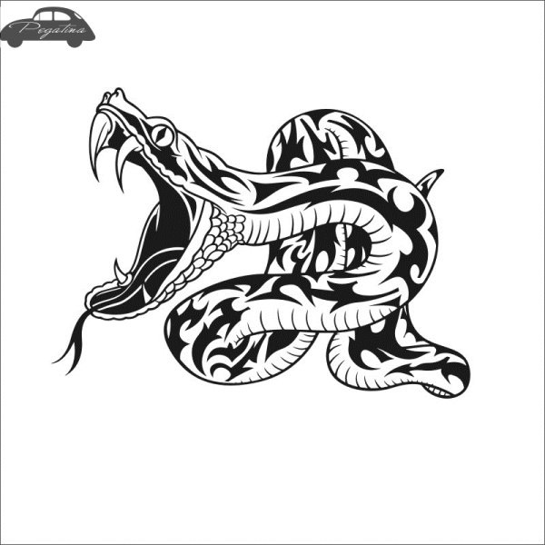 Тату змеи в стиле трайбл