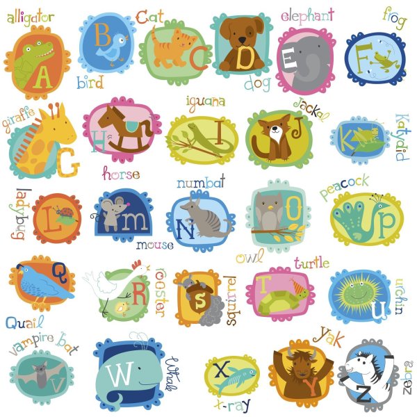 Буквы с наклейками