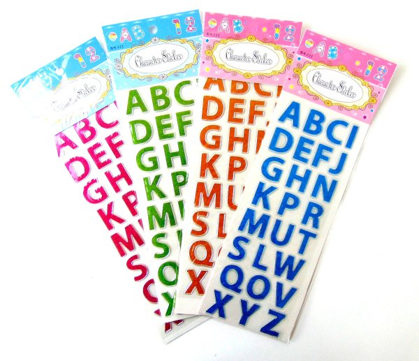 Буквы с наклейками