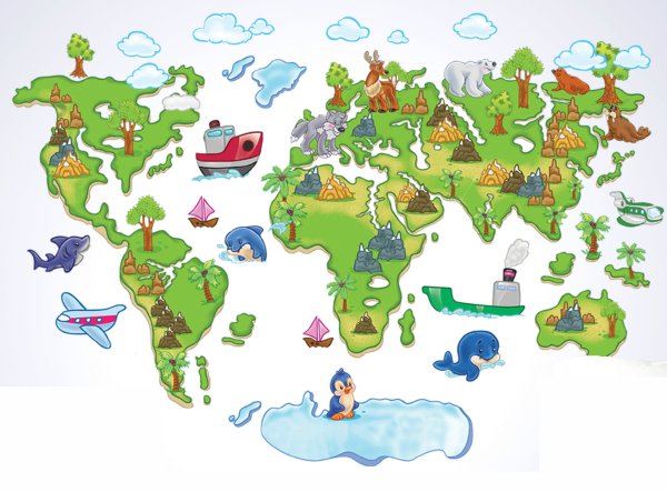 Карта настенная для детей