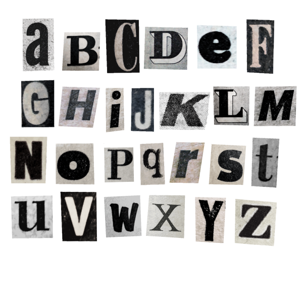 Буквы вырезанные из журналов