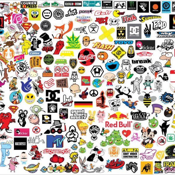 Много маленьких наклеек